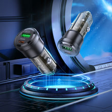 Заредете изображение във визуализатора на галерията – Borofone Car charger BZ25 Journey - USB + Type C - PD38W 3A black
