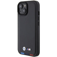 Заредете изображение във визуализатора на галерията – BMW BMHCP15S22PTDK iPhone 15 6.1" black/black Leather Stamp Tricolor
