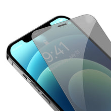 Заредете изображение във визуализатора на галерията – Baseus Privacy Tempered Glass for iPhone 12 Pro / 12 Full Screen 0.4mm Privacy Filter Anti Spy + Mounting Kit

