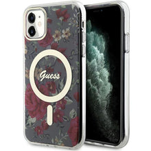 Заредете изображение във визуализатора на галерията – Guess GUHMN61HCFWSA iPhone 11 / Xr 6.1" green/khaki hardcase Flower MagSafe
