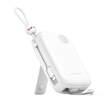 Заредете изображение във визуализатора на галерията – Powerbank Joyroom JR-L008 Plus Cutie Series 22.5W 20000mAh with stand + USB-A - USB-C cable - white
