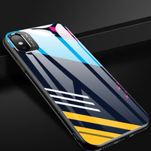 Заредете изображение във визуализатора на галерията – Color Glass Case Durable Cover with Tempered Glass Back and camera cover iPhone XS / iPhone X pattern 1
