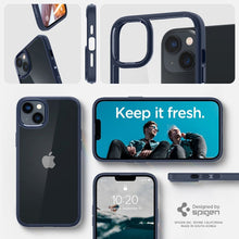 Заредете изображение във визуализатора на галерията – Spigen ultra hybrid гръб за iphone 14 navy blue - TopMag
