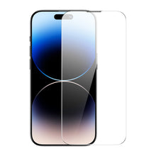 Заредете изображение във визуализатора на галерията – Baseus Set of 2x Tempered Glass for iPhone 14 Pro Max Full Screen with Speaker Cover 0.3mm + Mounting Frame
