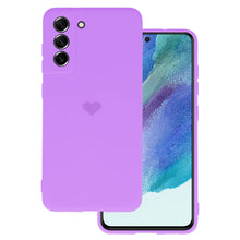 Заредете изображение във визуализатора на галерията – Vennus Silicone Heart Case for Samsung Galaxy S21 FE design 1 purple
