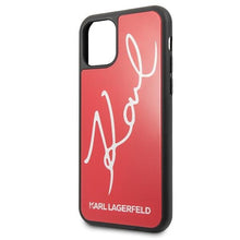 Заредете изображение във визуализатора на галерията – Karl Lagerfeld KLHCN61DLKSRE iPhone 11 6,1" / Xr czerwony/red hard case Signature Glitter

