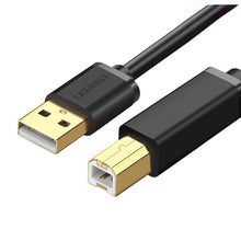 Заредете изображение във визуализатора на галерията – Ugreen printer cable USB-A - USB-B 5Gb/s 2m black (US210)
