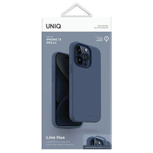 Заредете изображение във визуализатора на галерията – Uniq Lino Hue iPhone 15 Pro 6.1" case Magclick Charging navy blue/navy blue
