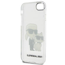 Заредете изображение във визуализатора на галерията – Karl Lagerfeld KLHCI8HNKCTGT iPhone 7/8/ SE 2020 / SE 2022 transparent hardcase Gliter Karl&amp;Choupette
