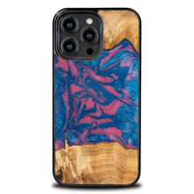 Заредете изображение във визуализатора на галерията – Wood and Resin Case for iPhone 14 Pro Max Bewood Unique Vegas - Pink and Blue
