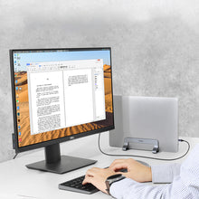Заредете изображение във визуализатора на галерията – Ugreen aluminum vertical stand holder laptop tablet silver (LP258)
