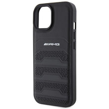 Заредете изображение във визуализатора на галерията – AMG Leather Debossed Lines case for iPhone 15 Plus - black
