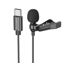 Заредете изображение във визуализатора на галерията – Borofone Lavalier microphone BFK11 Elegant Type C black
