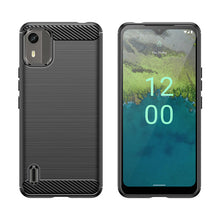 Заредете изображение във визуализатора на галерията – Silicone Carbon Case for Nokia C12/Nokia C12 Pro/Nokia C12 Plus - black
