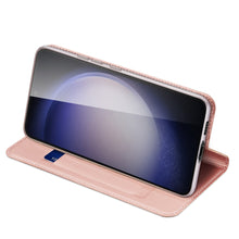 Заредете изображение във визуализатора на галерията – Wallet case with stand for Samsung Galaxy S23 FE Dux Ducis Skin Pro - pink
