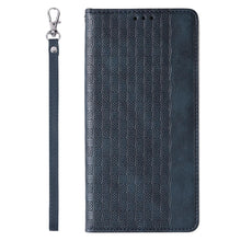 Заредете изображение във визуализатора на галерията – Magnet Strap Case Case For Samsung Galaxy A34 5G Flip Wallet Mini Lanyard Stand Blue
