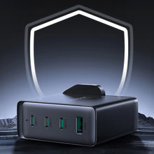 Заредете изображение във визуализатора на галерията – GaN charger UK Joyroom JR-TCG05UK 140W 3x USB-C USB-A + USB-C / USB-C cable 240W 1.2m
