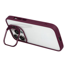 Заредете изображение във визуализатора на галерията – Tel Protect Kickstand case + camera glass (lens) for Iphone 15 burgundy
