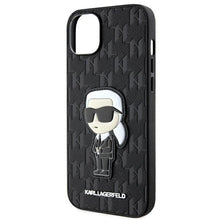 Заредете изображение във визуализатора на галерията – Original Pouch KARL LAGERFELD Saffiano Monogram Ikonik KLHCP14MSAKHPKK for Iphone 14 Plus Black
