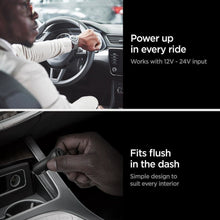 Заредете изображение във визуализатора на галерията – Spigen STEADIBOOST F31QC 2-PORT CAR CHARGER PD27W/QC3.0 BLACK
