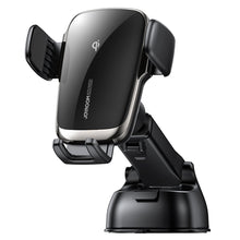 Заредете изображение във визуализатора на галерията – Joyroom Qi wireless 15 W automatic car charger electric phone holder (dashboard) black (JR-ZS248)
