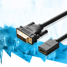 Заредете изображение във визуализатора на галерията – Ugreen cable adapter cable DVI (male) - HDMI (female) 0.15m black (20118)
