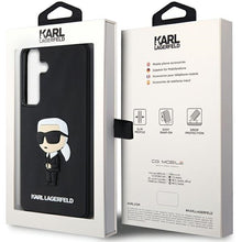 Заредете изображение във визуализатора на галерията – Original Pouch KARL LAGERFELD  hardcase 3D Rubber Ikonik KLHCS24M3DRKINK for Samsung Galaxy S24 Plus black
