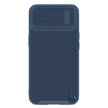 Заредете изображение във визуализатора на галерията – Nillkin Textured S Case iPhone 14 Plus armored case with camera cover blue
