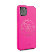 Заредете изображение във визуализатора на галерията – Guess GUHCN58LS4GFU iPhone 11 Pro fuksja/fuchsia hard case Silicone 4G Tone On Tone
