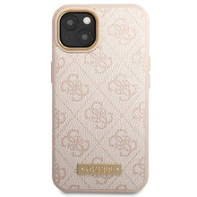 Заредете изображение във визуализатора на галерията – Guess GUHMP14SU4GPRP iPhone 14 6.1" pink/pink hard case 4G Logo Plate MagSafe
