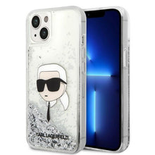 Заредете изображение във визуализатора на галерията – Karl Lagerfeld KLHCP14MLNKHCH iPhone 14 Plus 6.7" silver/silver hardcase Glitter Karl Head
