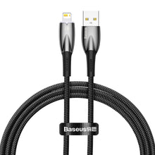 Заредете изображение във визуализатора на галерията – Baseus Glimmer Series cable with fast charging USB-A - Lightning 480Mb/s 2.4A 1m black
