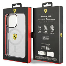 Заредете изображение във визуализатора на галерията – Ferrari FEHMP14LURKT iPhone 14 Pro 6.1" clear/transparent hardcase Outline Magsafe
