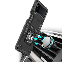 Заредете изображение във визуализатора на галерията – Wozinsky Ring Armor case for Samsung Galaxy Z Flip 4 armored case magnetic holder ring rose gold
