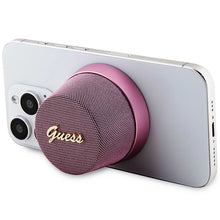 Заредете изображение във визуализатора на галерията – Guess Magnetic Script Metal Bluetooth speaker - pink
