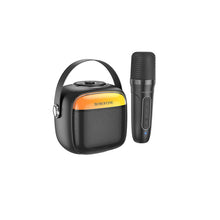 Заредете изображение във визуализатора на галерията – Borofone Portable Bluetooth Speaker BP15 Dazzling mini karaoke with microphone black
