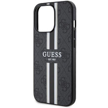 Заредете изображение във визуализатора на галерията – Guess GUHMP13XP4RPSK iPhone 13 Pro Max 6.7" black/black hardcase 4G Printed Stripes MagSafe
