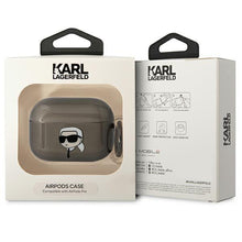Заредете изображение във визуализатора на галерията – Karl Lagerfeld KLAPHNIKTCK AirPods Pro cover black/black Karl`s Head
