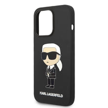Заредете изображение във визуализатора на галерията – Original KARL LAGERFELD Case Silicone Ikonik Magsafe KLHMP14LSNIKBCK for Iphone 14 Pro black
