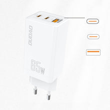 Заредете изображение във визуализатора на галерията – Dudao GaN Fast 65W USB Wall Charger / 2x USB Type C Quick Charge Power Delivery (Gallium Nitride) white (A7xs white)
