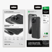 Заредете изображение във визуализатора на галерията – Amazing Thing Titan Pro Holder Case IP156.1PTHBK for Iphone 15 Pro black with stand
