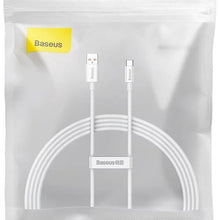 Заредете изображение във визуализатора на галерията – BASEUS cable USB A to Apple Lightning 8-pin PD 100W 1,5m white P10320102214-02
