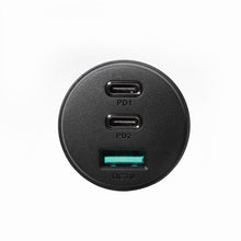 Заредете изображение във визуализатора на галерията – Joyroom car charger 70W with 3 ports: USB, 2 x USB C black (JR-CL26)
