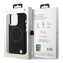 Заредете изображение във визуализатора на галерията – BMW Signature Liquid Silicone MagSafe case for iPhone 15 Pro - black
