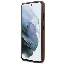 Заредете изображение във визуализатора на галерията – Guess GUHCS23SP4RPSW S23 S911 brown/brown hardcase 4G Printed Stripe
