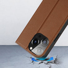 Заредете изображение във визуализатора на галерията – Dux Ducis Skin X2 case for iPhone 14 Pro case with magnetic flap brown
