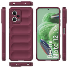 Заредете изображение във визуализатора на галерията – Magic Shield Case Cover for Xiaomi Redmi Note 12 5G / Poco X5 5G Flexible Armor Cover Burgundy
