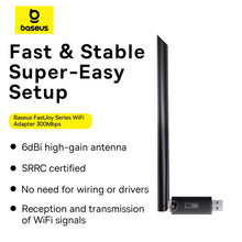 Заредете изображение във визуализатора на галерията – Baseus BS-OH172 300Mb/s USB network card - black
