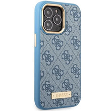 Заредете изображение във визуализатора на галерията – Guess 4G Logo Plate MagSafe case for iPhone 14 Pro Max - blue
