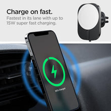 Заредете изображение във визуализатора на галерията – Spigen ITM12W ONETAP PRO 3 MAGNETIC MAGSAFE VENT CAR MOUNT WIRELESS CHARGER BLACK
